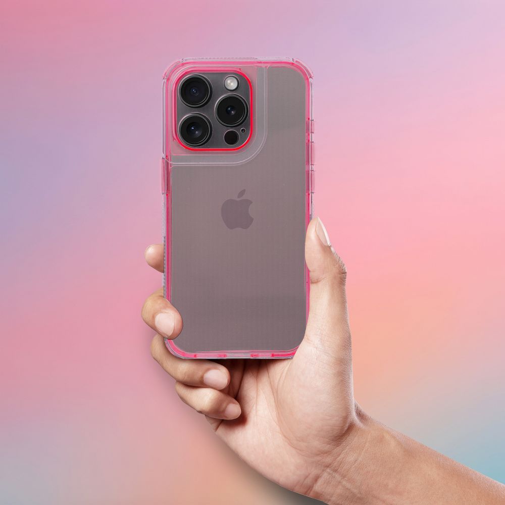 Aizsargvāciņš iPhone 16 Pro – MATRIX CLEAR, pūderrozā — attēls 3