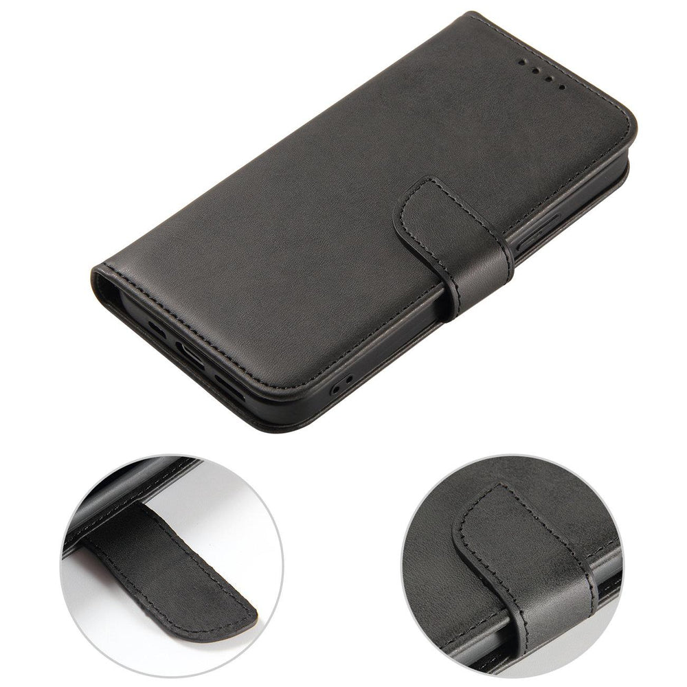 Aizsargvāciņš Huawei Mate 50 Pro cover with flip wallet stand – Magnet, melns — attēls 2