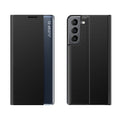 New Sleep Case atverams maciņš Samsung Galaxy A14 ar statīvu, melns