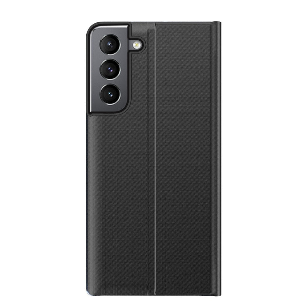 New Sleep Case atverams maciņš Samsung Galaxy A14 ar statīvu, melns