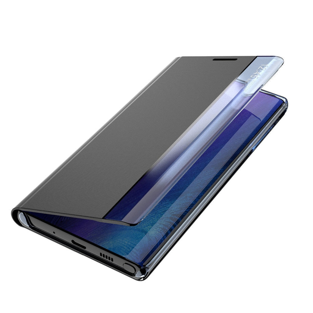 New Sleep Case atverams maciņš Samsung Galaxy A14 ar statīvu, melns