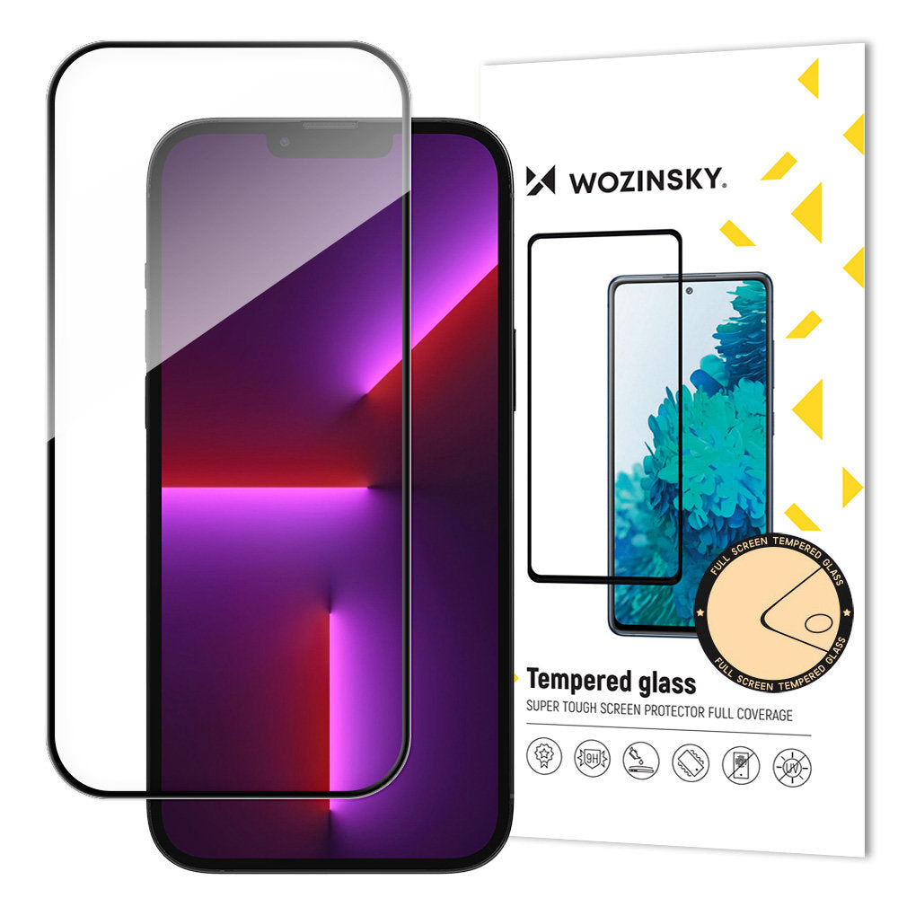 Aizsargstikls iPhone 15 Plus Case Friendly Full Glue Tempered Glass with Frame – Wozinsky Full Glue, melns