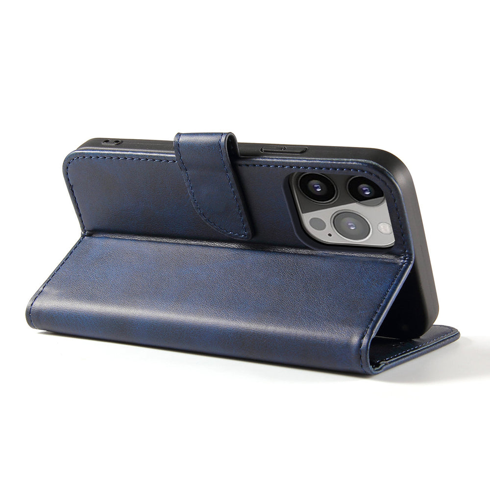 Aizsargvāciņš iPhone 15 Pro Magnet Case – Wallet with Stand, zils — attēls 3