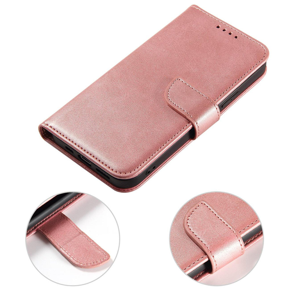 Aizsargvāciņš iPhone 15 Plus Magnet Case – Wallet with Stand, rozā — attēls 2