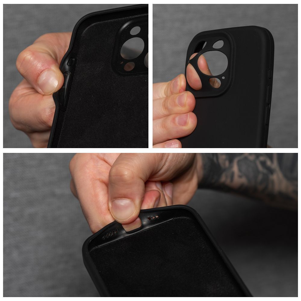 Aizsargvāciņš iPhone 16 Plus – SILICONE 2mm, melns — attēls 4