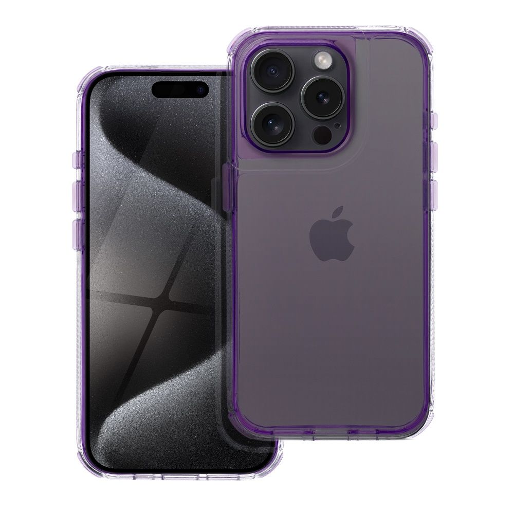 Aizsargvāciņš iPhone 16 Pro light – MATRIX CLEAR, violets