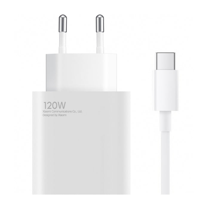 Xiaomi BHR9462EU HyperCharge uzlādes adapteris 120 W ar USB-C kabeli, balts