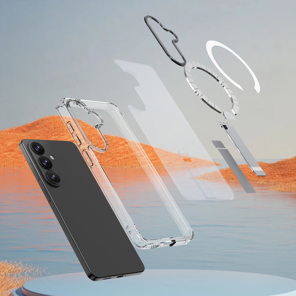 Aizsargvāciņš Samsung Galaxy A57 with Stand, – Hybrid Armor X Compatible with MagSafe, caurspīdīgs — attēls 4