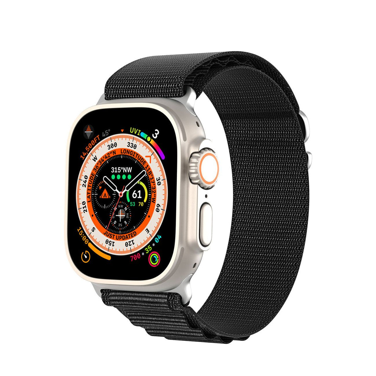 Dux Ducis GS neilona siksniņa Apple Watch 42/44/45/49 mm, melna