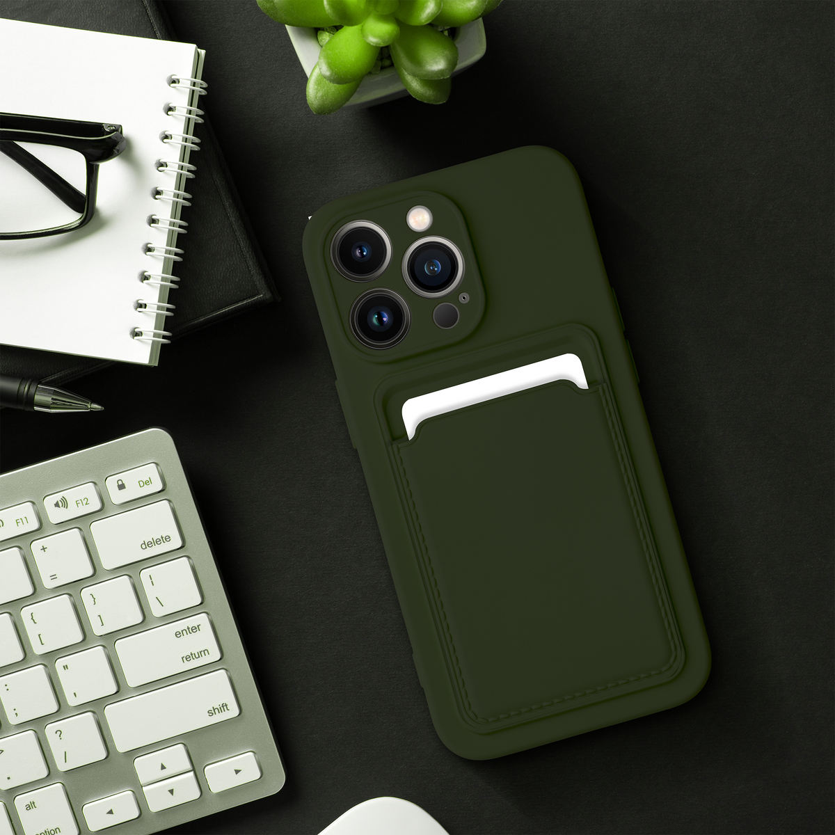Aizsargvāciņš Xiaomi Redmi 12 4G – CARD, zaļš — attēls 4
