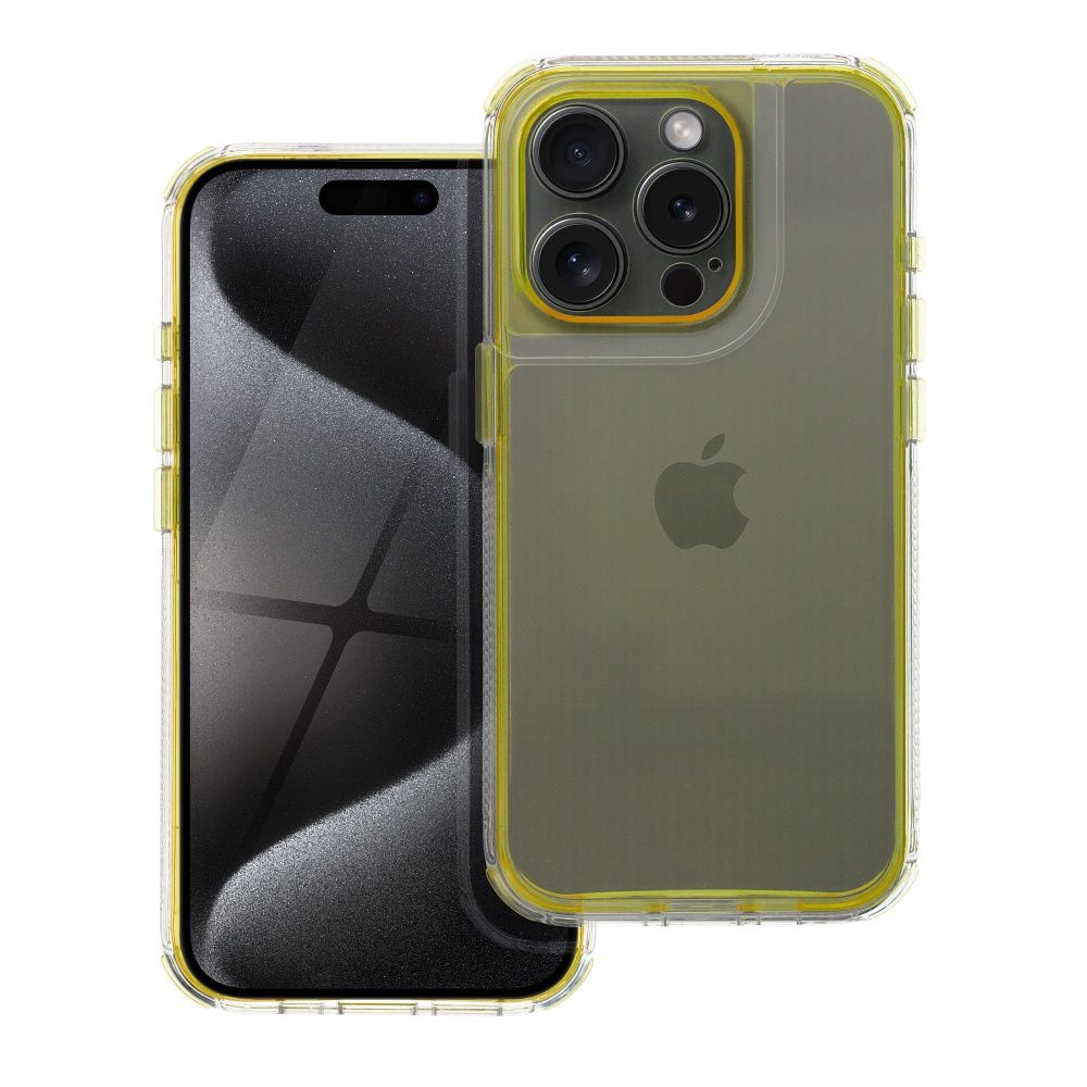 Aizsargvāciņš iPhone 16 – MATRIX CLEAR, dzeltens