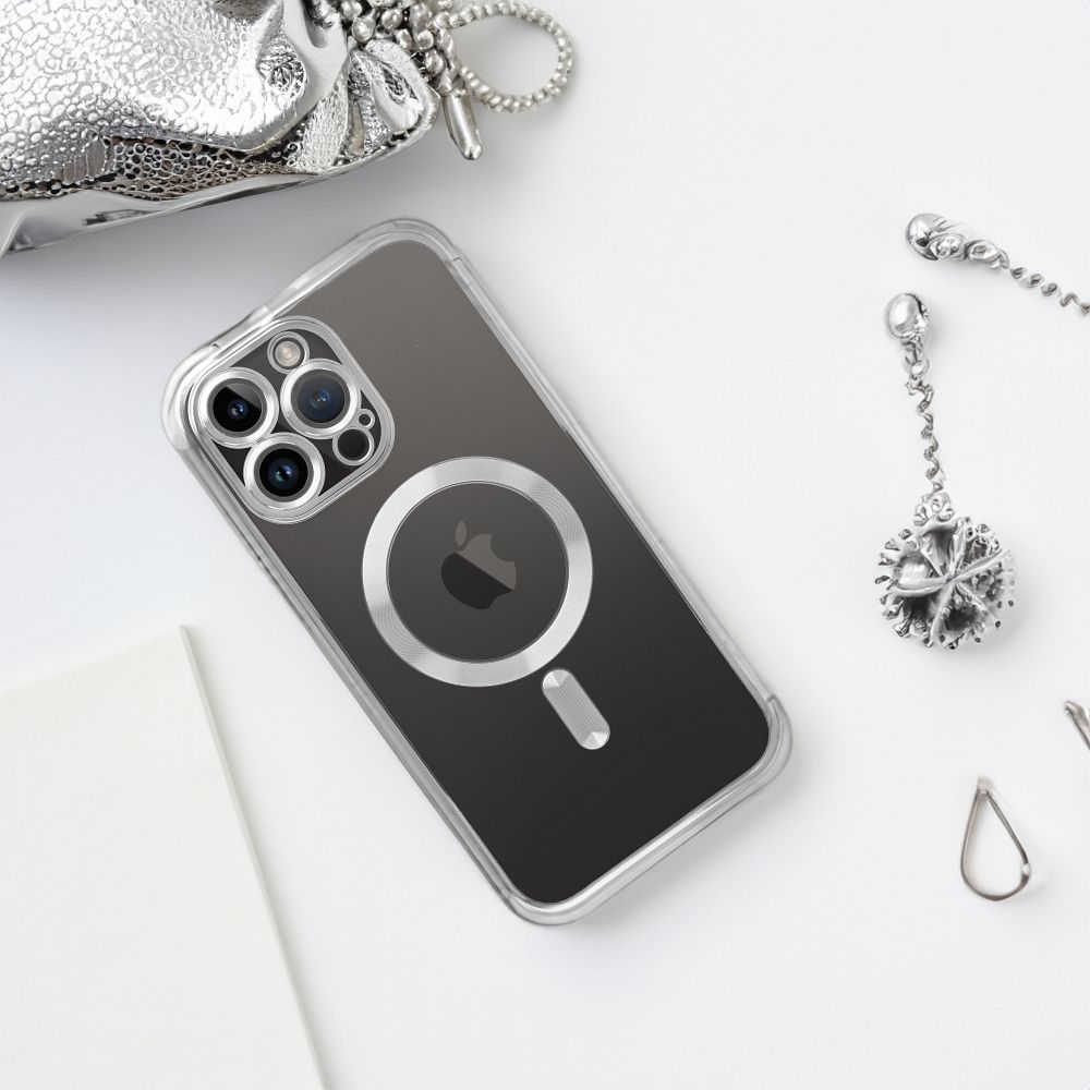Aizsargvāciņš iPhone 15 Pro – ELECTRO MAG compatible with MagSafe, sudraba — attēls 3