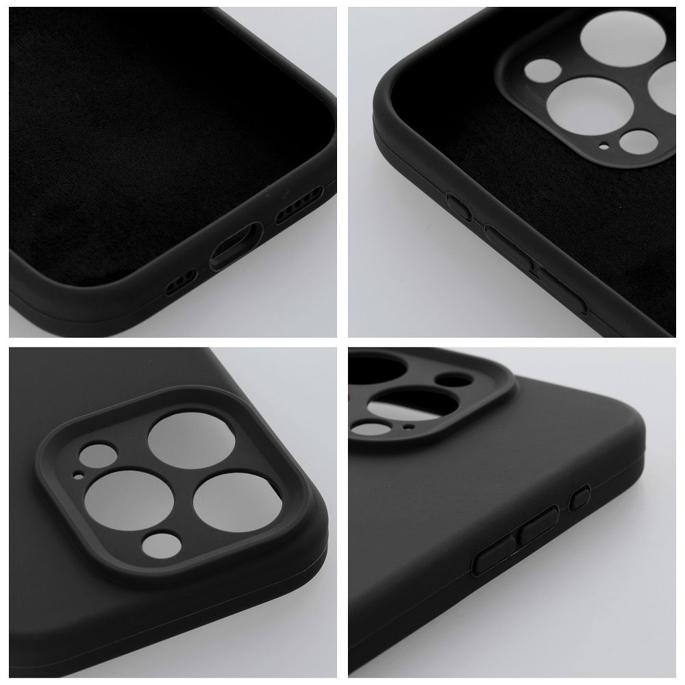 Aizsargvāciņš iPhone 16 Pro Max – SILICONE 2mm, melns — attēls 3