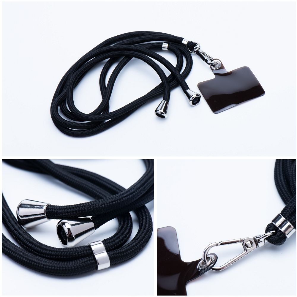 SWING telefona aukliņa, 6 mm, līdz 165 cm, melna
