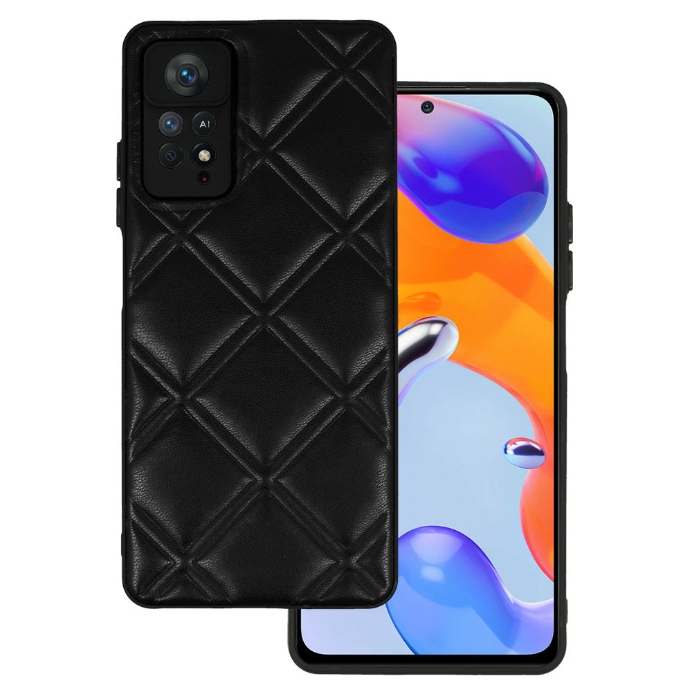 Leather 3D aizsargvāciņš Xiaomi Redmi Note 11 Pro / Note 11 Pro 5G, melns, dizains Nr. 3