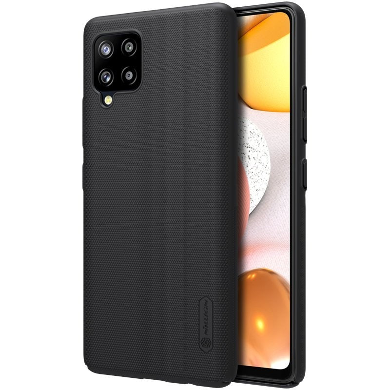 Nillkin Super Frosted Shield aizsargvāciņš Samsung Galaxy A42 5G ar statīvu, melns