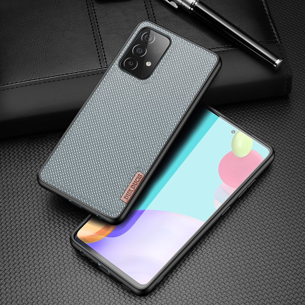 Dux Ducis Fino aizsargvāciņš Samsung Galaxy A72 4G ar neilona apdari, pelēks