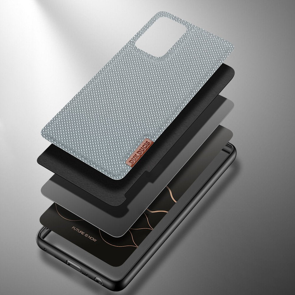 Dux Ducis Fino aizsargvāciņš Samsung Galaxy A72 4G ar neilona apdari, pelēks