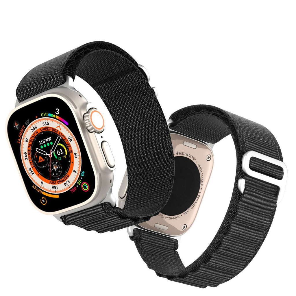 Dux Ducis GS neilona siksniņa Apple Watch 42/44/45/49 mm, melna