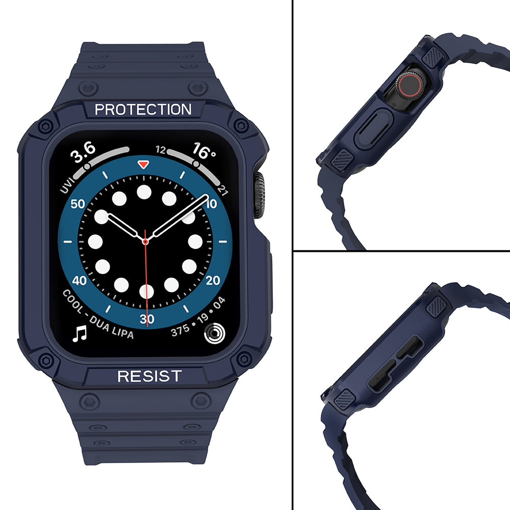 Aizsargvāciņš Apple Watch 42/44/45mm Armored Case Strap – Protect Strap Band, zils — attēls 4