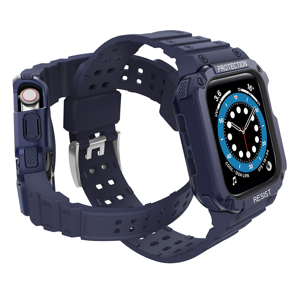 Aizsargvāciņš Apple Watch 42/44/45mm Armored Case Strap – Protect Strap Band, zils — attēls 3
