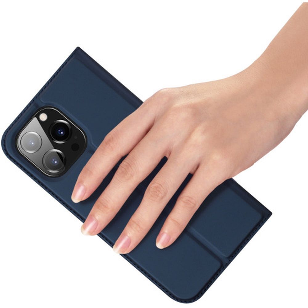 Aizsargvāciņš iPhone 15 Pro – DUX DUCIS wallet SKIN PRO, zils — attēls 4