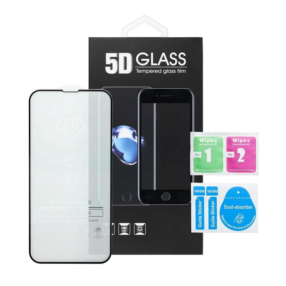 Aizsargstikls Huawei P30 Lite – 5D Full Glue, melns — attēls 4