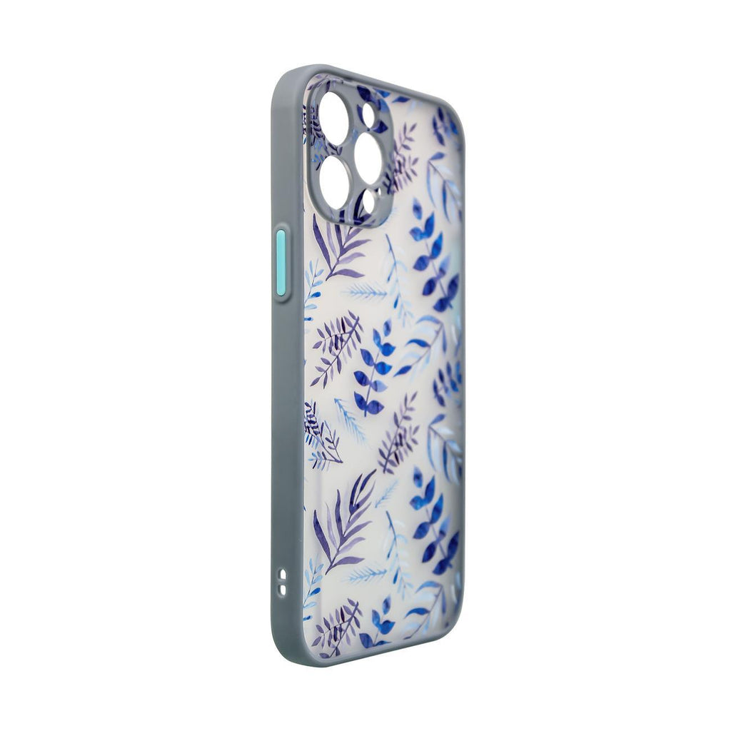Design Case aizsargvāciņš iPhone 12 Pro ar ziedu rakstu, tumši zils