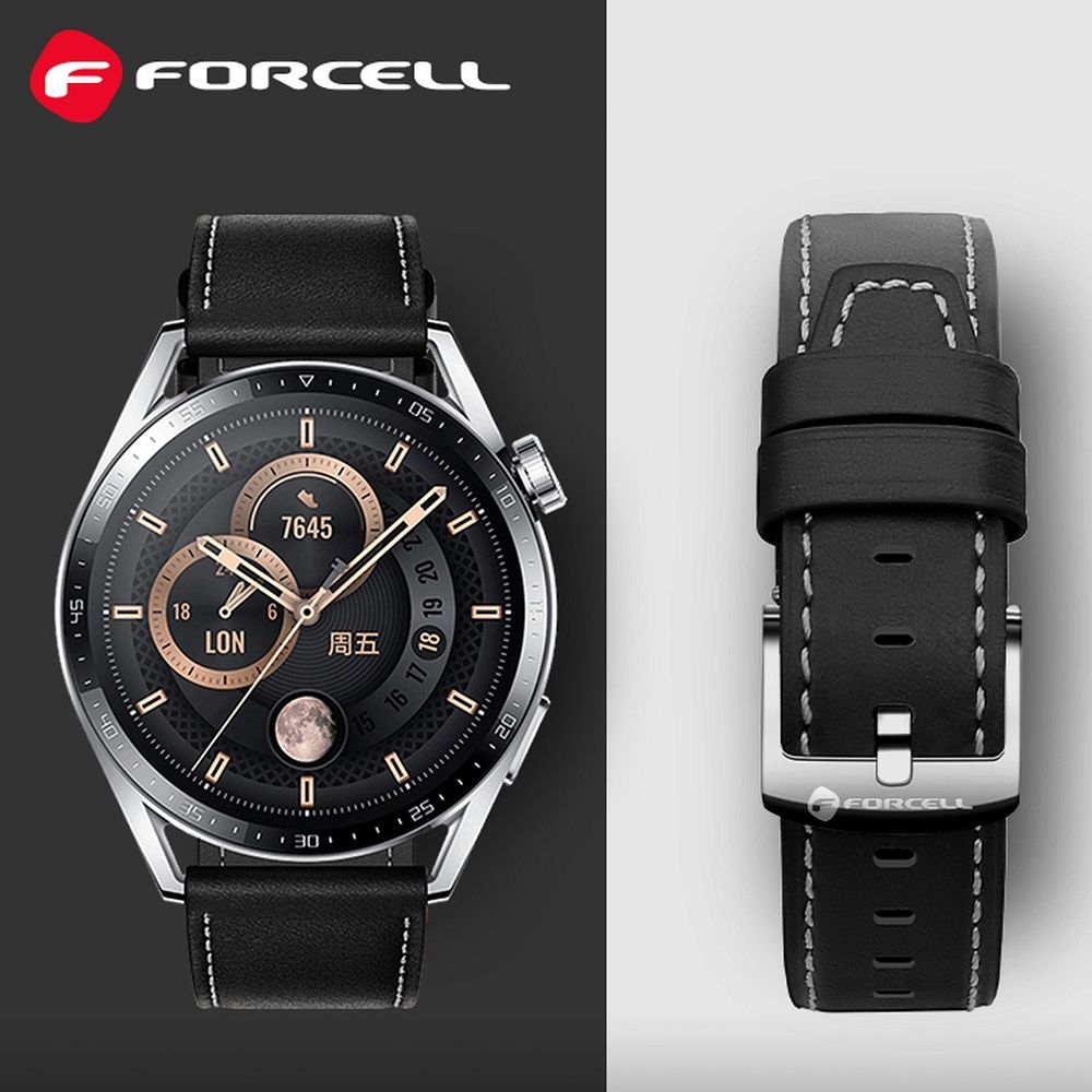 Forcell F-Design FS21 siksniņa Samsung Galaxy Watch 22 mm, melna