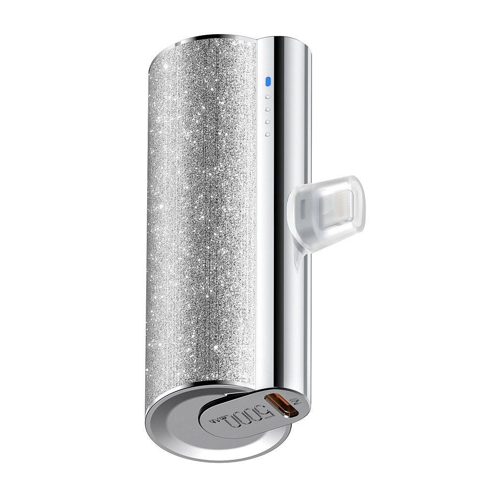 Ārējais akumulators VEGER powerbank 5 000 mAh with built-in connector Lightning PD QC3.0 2,4A 12W PlugOn (W0573P) silver