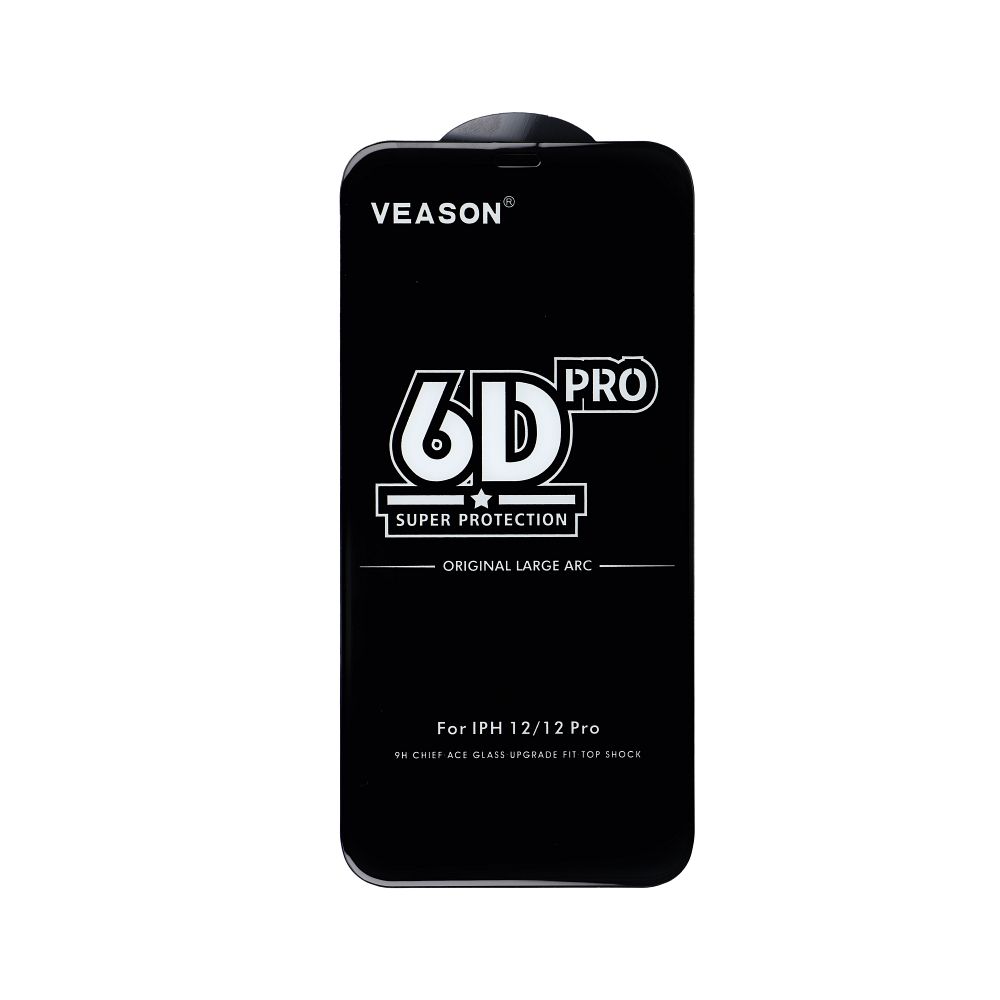 Full Glue 6D aizsargstikls Realme 9 4G / 9 Pro Plus, melns