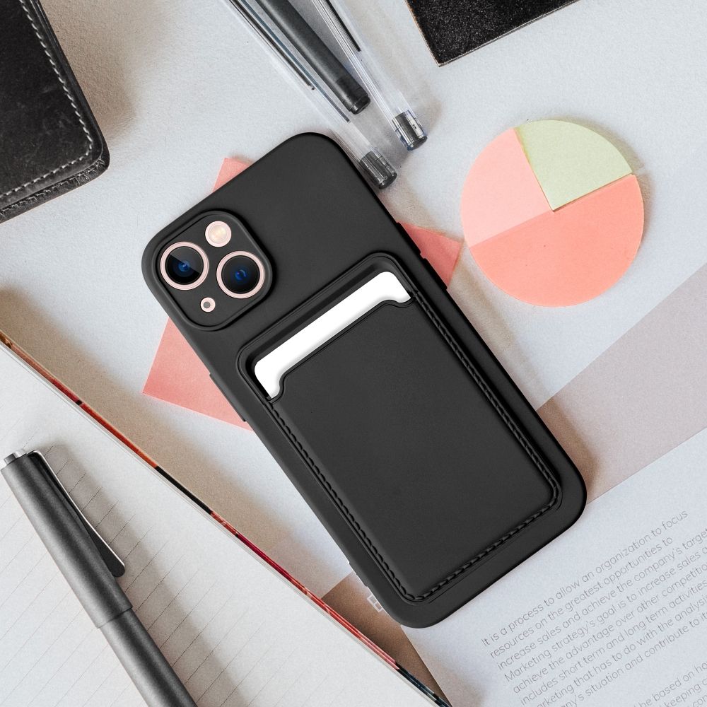 Aizsargvāciņš iPhone 14 Pro Max – CARD, melns — attēls 4
