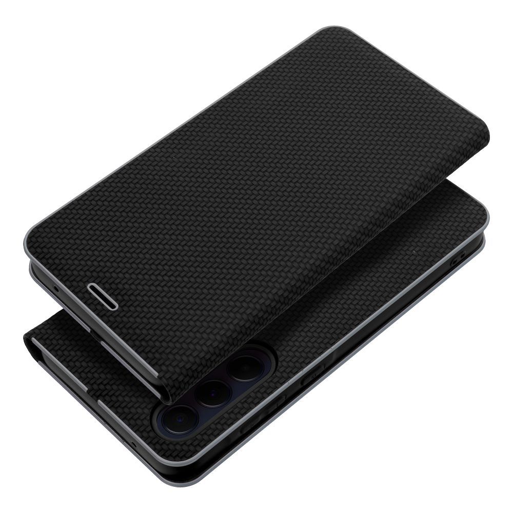 Aizsargvāciņš Samsung S10 Plus – LUNA Carbon, melns