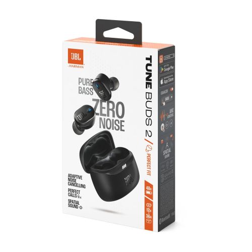 JBL Tune Buds 2 TWS, melnas — bezvadu austiņas — attēls 1