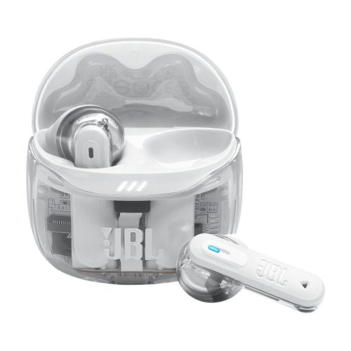JBL Tune Flex 2 Ghost Edition, caurspīdīgi balts — bezvadu austiņas — attēls 2