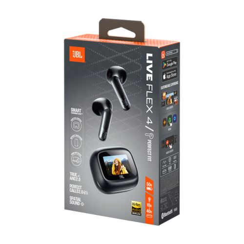 JBL Live Flex 4, melnas — bezvadu austiņas — attēls 1