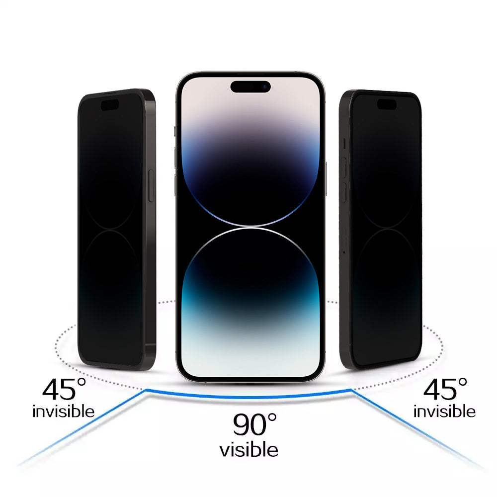 Aizsargstikls iPhone 12/12 PRO – Privacy, melns — attēls 3