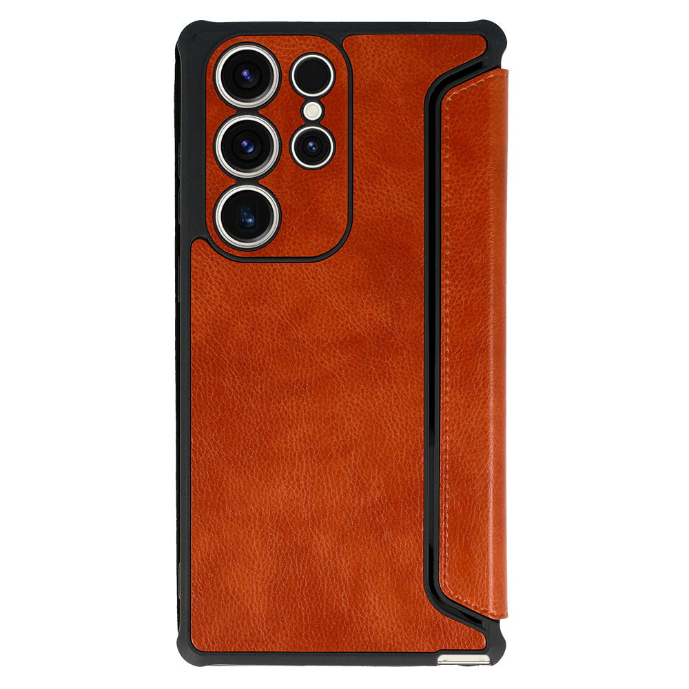 Aizsargvāciņš Samsung Galaxy S23 – Razor Leather, brūns — attēls 2