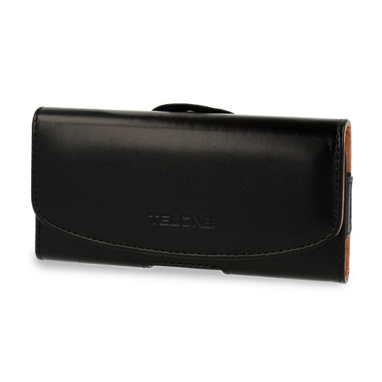 Aizsargvāciņš iPhone 11 Pro/13/14/15/Samsung S23/S24/S25 black, leather – Telone VIVA Belt Holster (SIZE 16) (145x75x14 mm) — attēls 3