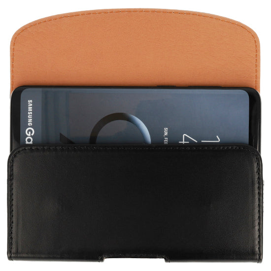 Aizsargvāciņš iPhone 11 Pro/13/14/15/Samsung S23/S24/S25 black, leather – Telone VIVA Belt Holster (SIZE 16) (145x75x14 mm) — attēls 4
