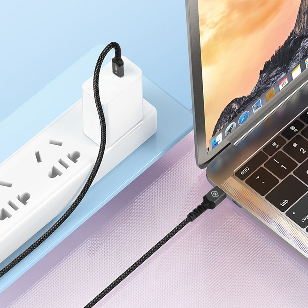 Kabelis Blavec Cable Raptor braided - Type C to Type C - PD 60W 3A 3 metres Apple CarPlay/Android Auto (CRA-CC3BG30) black-grey — attēls 3