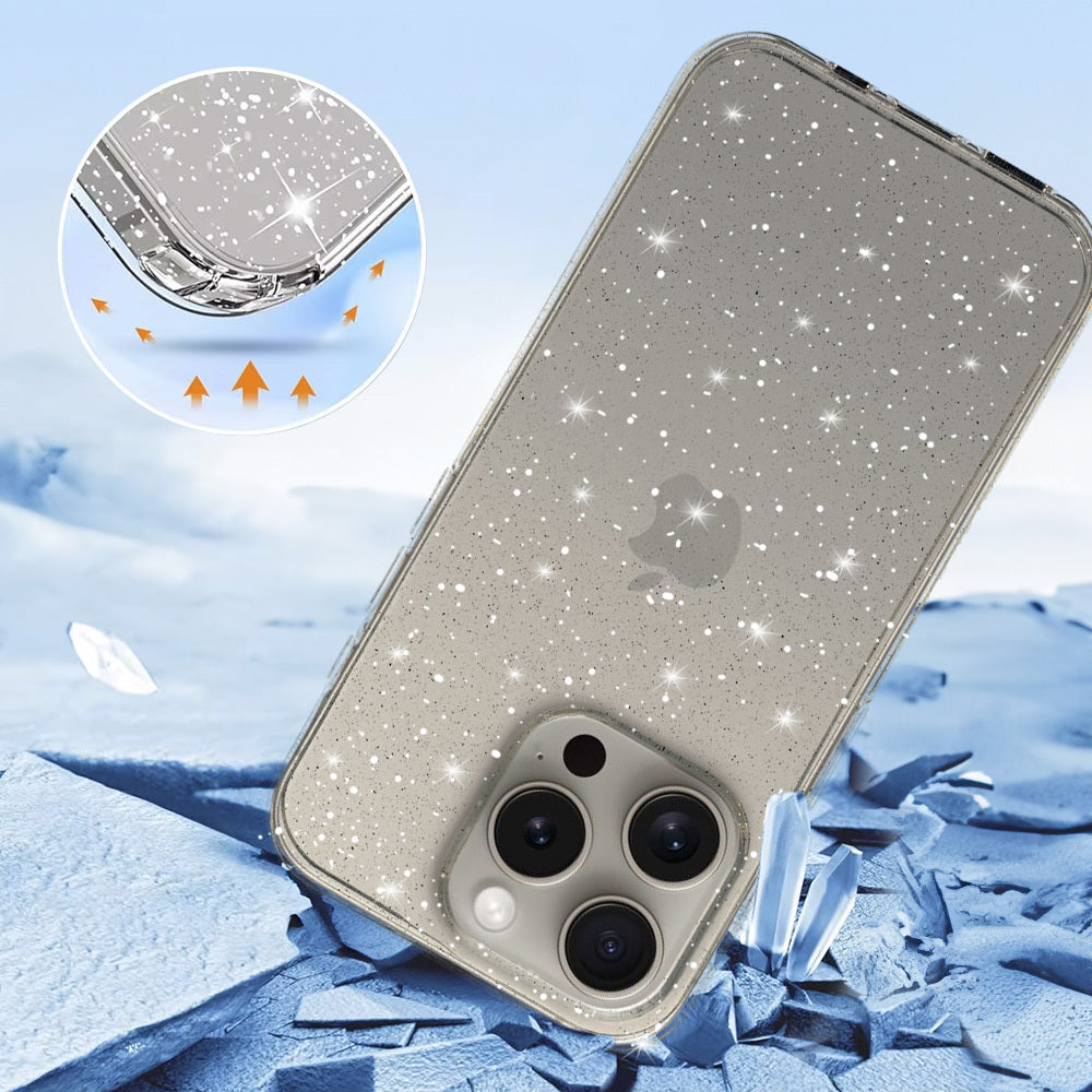 Aizsargvāciņš iPhone 13 Pro Max – Crystal Glitter, sudraba — attēls 3