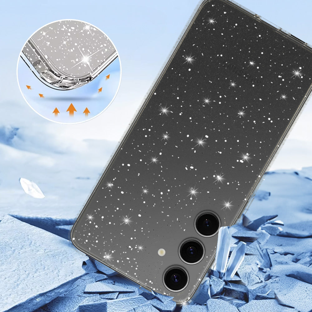 Aizsargvāciņš Samsung Galaxy M34 5G – Crystal Glitter, sudraba — attēls 3