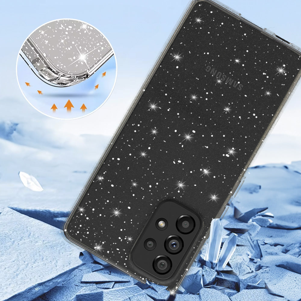 Aizsargvāciņš Samsung Galaxy A33 5G – Crystal Glitter, sudraba — attēls 3