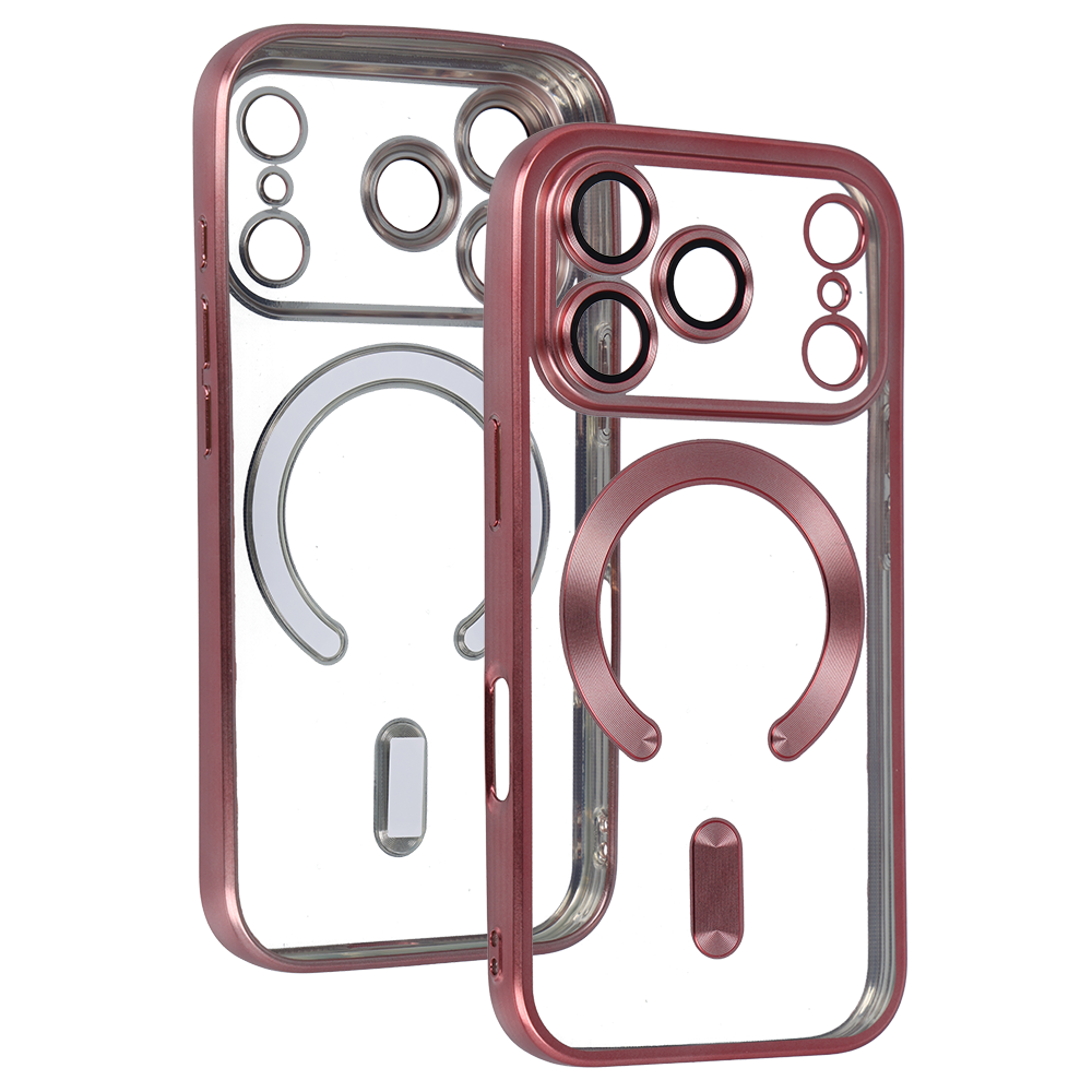 Aizsargvāciņš iPhone 17 Pro – Metallic Magsafe, rozā — attēls 4