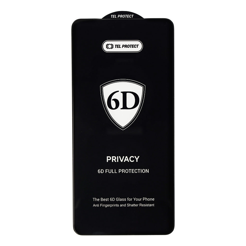 Aizsargstikls Samsung GALAXY S26 – Tel Protect Full Glue 6D Privacy (with fingerprint unlock), melns — attēls 3