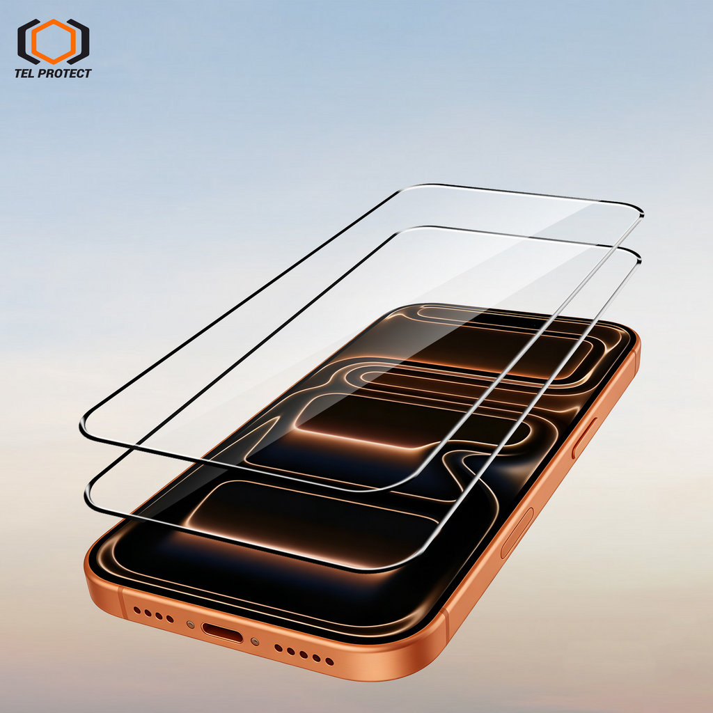 Tel Protect Dust-Free Easy Fit Privacy Full Glue 6D aizsargstikls iPhone 13/13 Pro/16E/17E, melns, 2 gab.