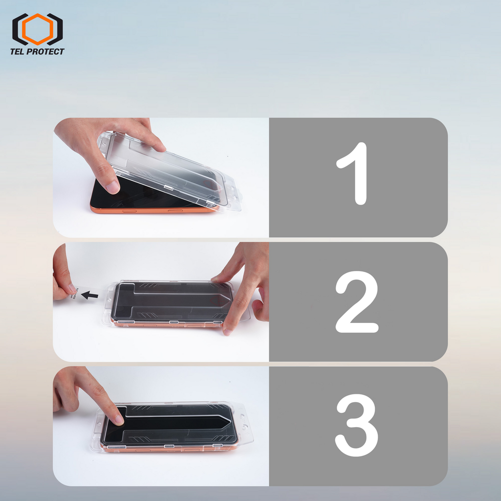 Tel Protect Dust-Free Easy Fit Privacy Full Glue 6D aizsargstikls iPhone 18 Pro, melns, 2 gab.