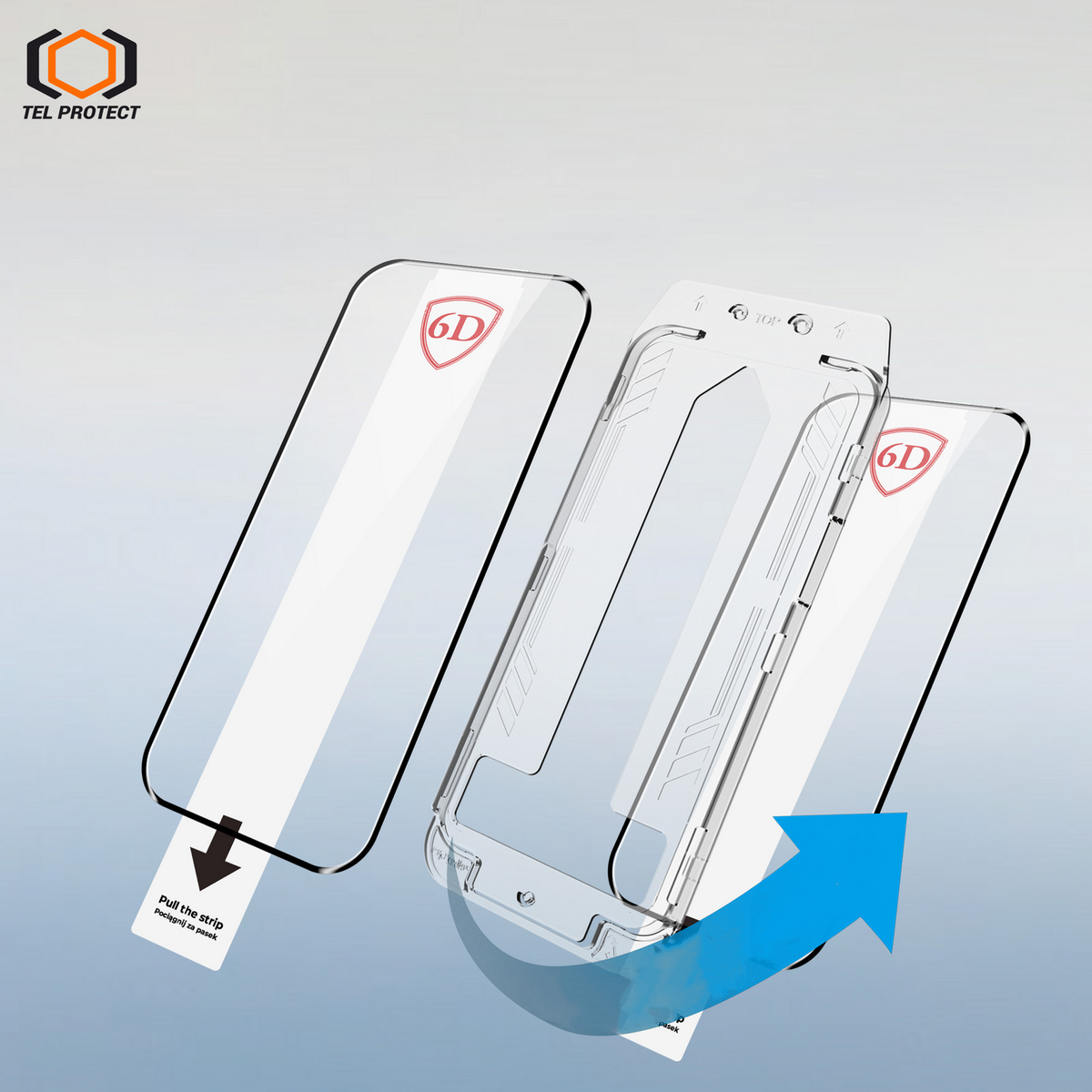 Tel Protect Dust-Free Easy Fit Privacy Full Glue 6D aizsargstikls iPhone 18 Pro, melns, 2 gab.