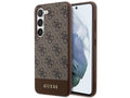 GUESS 4G Bottom Stripe brūns Samsung Galaxy S24 aizsargvāciņš GUHCS24SG4GLBR